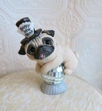 Load image into Gallery viewer, Happy New Year Pug Hand Sculpted Collectible