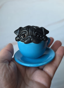 RESERVED for Ashley Pug Bundle Hand sculpted Clay Collectibles