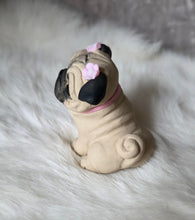 Load image into Gallery viewer, Pretty in pink Pug Hand sculpted Clay Collectible