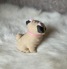 Load image into Gallery viewer, Pretty in pink Pug Hand sculpted Clay Collectible