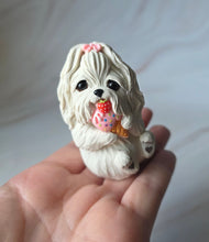 Load image into Gallery viewer, Maltese with Ice Cream Toy Hand Sculpted Collectible