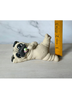 Load image into Gallery viewer, Fawn Pug with lollipop Hand Sculpted Furever Clay Collectible