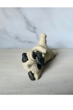 Load image into Gallery viewer, Fawn Pug with lollipop Hand Sculpted Furever Clay Collectible