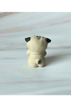 Load image into Gallery viewer, Pocket Pug Fawn Pug with Amethyst Chip Hand Sculpted Furever Clay Collectible