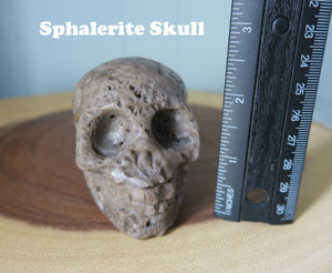 Sphalerite Skull Carving Crystal Lovers Collectible Decor
