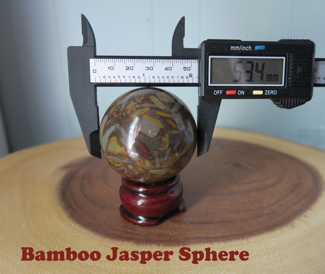 Bamboo Leaf Jasper Sphere Crystal Decor