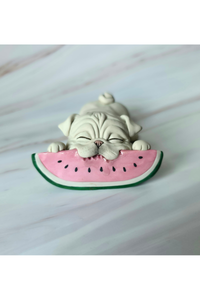 RESERVED for Ashley Pug Bundle Hand sculpted Clay Collectibles