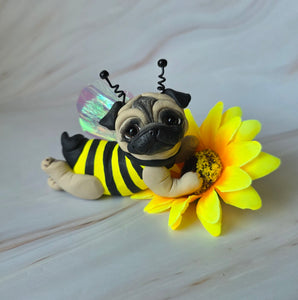 RESERVED for Ashley Pug Bundle Hand sculpted Clay Collectibles