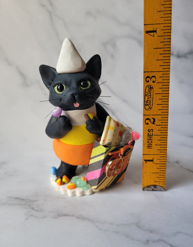 RESERVED for Ashley Black Cat Bundle Hand sculpted Clay Collectibles