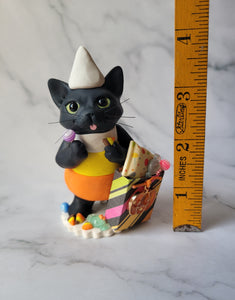 RESERVED for Ashley Black Cat Bundle Hand sculpted Clay Collectibles