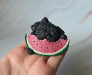 RESERVED for Ashley Pug Bundle Hand sculpted Clay Collectibles
