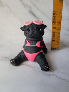 RESERVED for Ashley Pug Bundle Hand sculpted Clay Collectibles