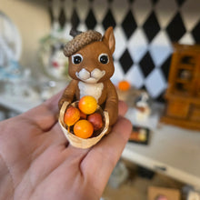 Load image into Gallery viewer, RESERVED for Ashley Hand sculpted Squirrel with Basket Clay Collectible