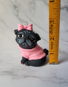 RESERVED for Ashley Pug Bundle Hand sculpted Clay Collectibles