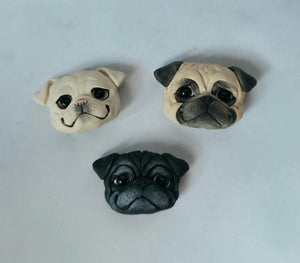 RESERVED for Ashley Pug Bundle Hand sculpted Clay Collectibles