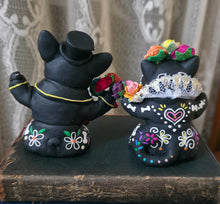Load image into Gallery viewer, RESERVED for Arlyne ONLY Dia de Muertos Frenchie/Cat Couple Hand Sculpted Clay Collectibles