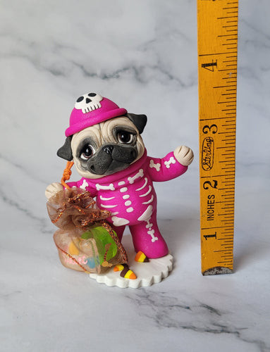 RESERVED for Ashley Pug Bundle Hand sculpted Clay Collectibles