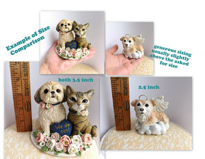 Cat Memorial Angel with Wings and Halo on cloud Keepsake portrait CUSTOM sculpture - Furever Clay