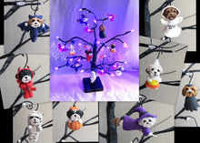Load image into Gallery viewer, Havanese Halloween Tabletop Lighted Tree with Hand Sculpted Collectible Ornaments and Garland