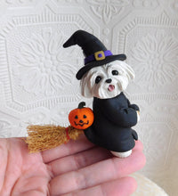Load image into Gallery viewer, Maltese Witch Halloween costume Hand Sculpted Clay Collectible