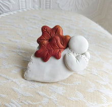 Load image into Gallery viewer, Autumn Angel Brooch/Pin  Clay Sculpted Jewelry
