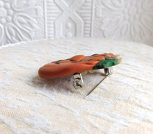 Load image into Gallery viewer, Happy Pumpkin Brooch/Pin  Clay Sculpted Jewelry