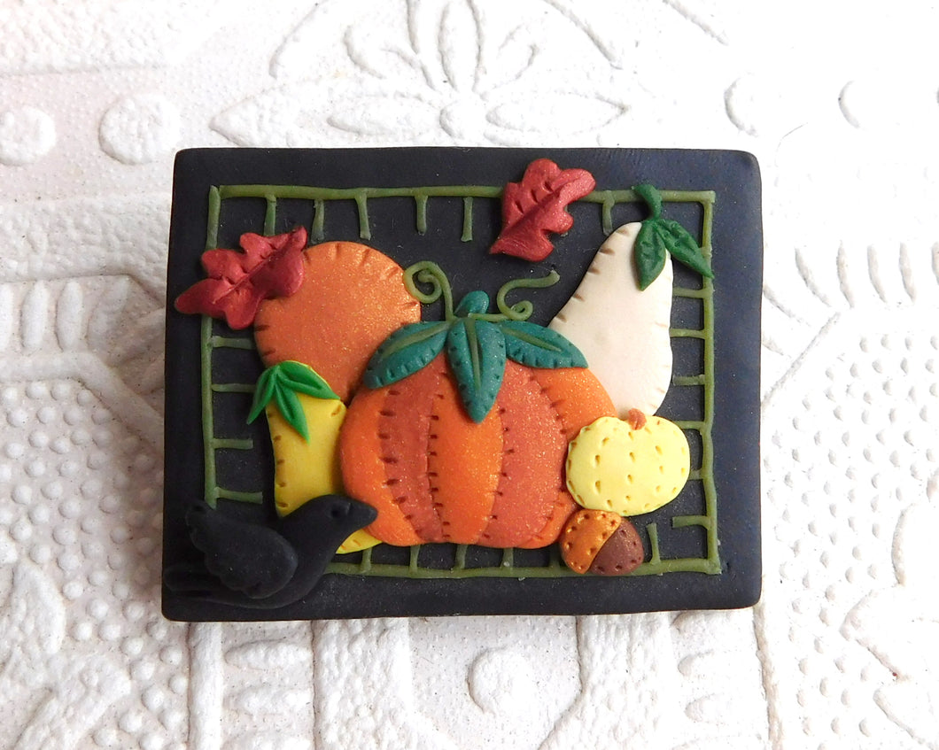 Autumn Mix Brooch/Pin Clay Sculpted One of a kind Jewelry