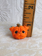 Load image into Gallery viewer, Pugkin Halloween Earrings Clay Sculpted Jewelry