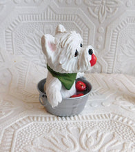 Load image into Gallery viewer, Autumn Westie Bobbing for Apples Hand Sculpted Collectible