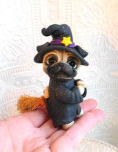 Load image into Gallery viewer, Pug Halloween Witch Sculpture hand sculpted Collectible