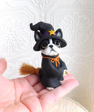 Load image into Gallery viewer, Boston Terrier Halloween Witch Sculpture hand sculpted Collectible