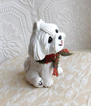Load image into Gallery viewer, Maltese Winter cutie Hand Sculpted Clay Collectible