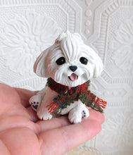 Load image into Gallery viewer, Maltese Winter cutie Hand Sculpted Clay Collectible