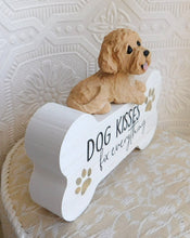 Load image into Gallery viewer, Goldendoodle &quot;Dog Kisses&quot; bone sign hand sculpted Collectible Decor