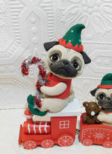 Load image into Gallery viewer, Pug Christmas train Home Decor Hand sculpted Clay Collectible