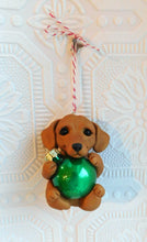 Load image into Gallery viewer, Dachshund Christmas ornament Hand Sculpted Collectible