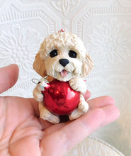 Load image into Gallery viewer, Goldendoodle Christmas ornament Hand Sculpted Collectible