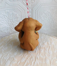 Load image into Gallery viewer, Dachshund Christmas ornament Hand Sculpted Collectible