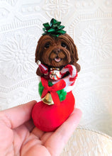 Load image into Gallery viewer, Christmas Havanese in Santa&#39;s boot Hand Sculpted Collectible