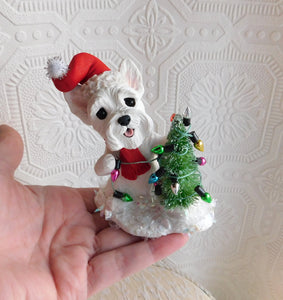 *SPECIAL ORDER* Christmas Krypto  trimming the tree Hand Sculpted Collectible