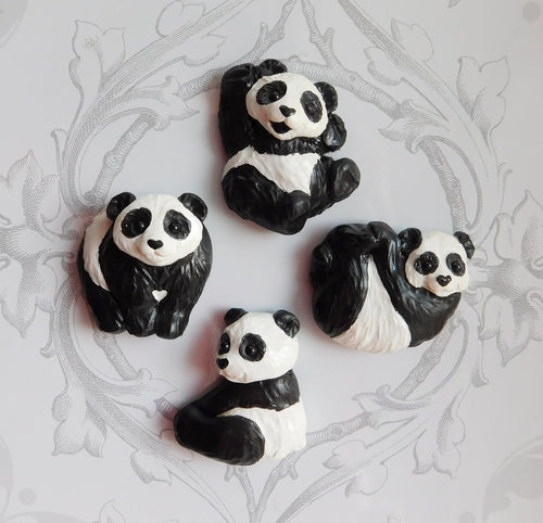 Set of 4 Panda Magnets - Furever Clay