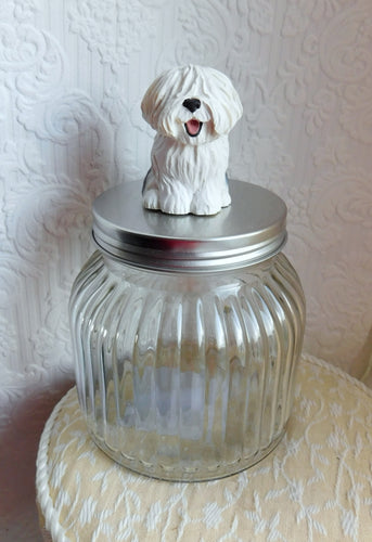 Old English Sheepdog Treat Jar - Furever Clay