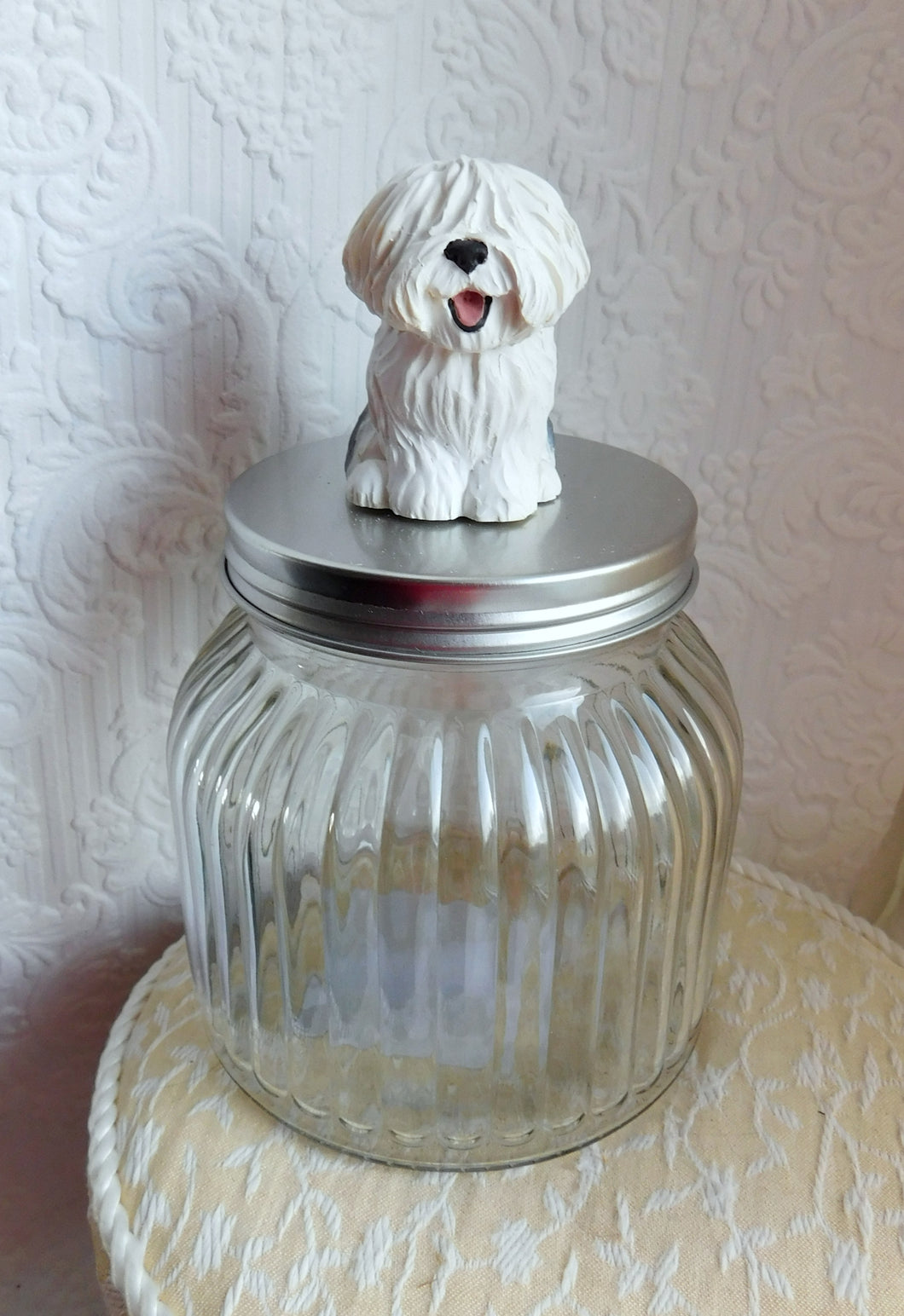 Old English Sheepdog Treat Jar - Furever Clay