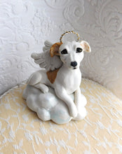 Load image into Gallery viewer, Dog Memorial, YOUR Pet Angel with Wings and Halo on cloud Keepsake portrait CUSTOM sculpture - Furever Clay