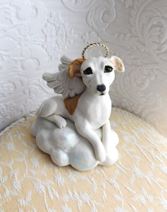 Dog Memorial, YOUR Pet Angel with Wings and Halo on cloud Keepsake portrait CUSTOM sculpture - Furever Clay