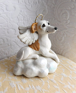 Dog Memorial, YOUR Pet Angel with Wings and Halo on cloud Keepsake portrait CUSTOM sculpture - Furever Clay