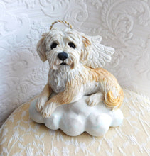 Load image into Gallery viewer, Dog Memorial, YOUR Pet Angel with Wings and Halo on cloud Keepsake portrait CUSTOM sculpture - Furever Clay