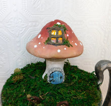 Load image into Gallery viewer, Fairy Garden Mushroom House Resin Hand sculpted cast and painted Collectible - Furever Clay