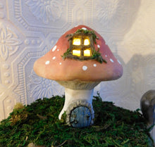 Load image into Gallery viewer, Fairy Garden Mushroom House Resin Hand sculpted cast and painted Collectible - Furever Clay