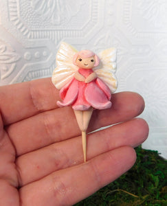 Fairy Garden Pink flower Fairy - Furever Clay